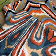Cotton viscose fabric – turquoise chevron dress & kimono fabric