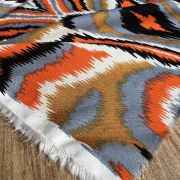 Cotton viscose fabric – turquoise chevron dress & kimono fabric