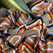 Cotton viscose fabric – turquoise chevron dress & kimono fabric