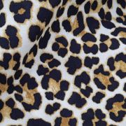 Leopard print viscose fabric – soft drapey animal pattern dress material | 147 cm width