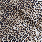 Leopard print viscose fabric – soft drapey animal pattern dress material | 147 cm width