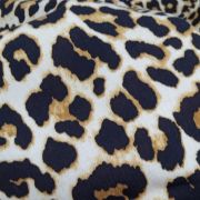 Leopard print viscose fabric – soft drapey animal pattern dress material | 147 cm width