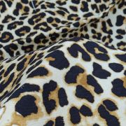 Leopard print viscose fabric – soft drapey animal pattern dress material | 147 cm width