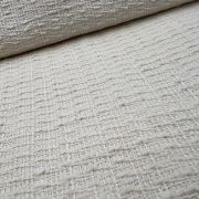 100% cotton ecru color tweed fabric, winter textured woven material for jackets coats dresses, 140 cm width, cozy breathable natural fabric