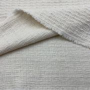 100% cotton ecru color tweed fabric, winter textured woven material for jackets coats dresses, 140 cm width, cozy breathable natural fabric