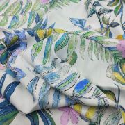 Floral viscose silk floss fabric – lightweight drapey polyester-free material by yard (150 cm / 59″)