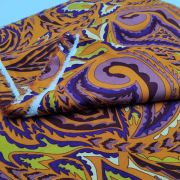Viscose cotton fabric orange purple for dresses skirts lightweight drapey 150 cm