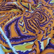 Viscose cotton fabric orange purple for dresses skirts lightweight drapey 150 cm