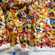 Floral cotton viscose fabric multicolor for dresses skirts lightweight drapey 150 cm