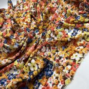 Floral cotton viscose fabric multicolor for dresses skirts lightweight drapey 150 cm