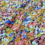 Floral cotton viscose fabric multicolor for dresses skirts lightweight drapey 150 cm
