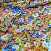 Floral cotton viscose fabric multicolor for dresses skirts lightweight drapey 150 cm