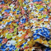 Floral cotton viscose fabric multicolor for dresses skirts lightweight drapey 150 cm