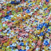 Floral cotton viscose fabric multicolor for dresses skirts lightweight drapey 150 cm