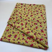 Floral viscose fabric mustard tiny roses for dresses blouses skirts soft drapey | 150 cm