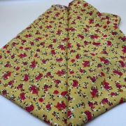 Floral viscose fabric mustard tiny roses for dresses blouses skirts soft drapey | 150 cm