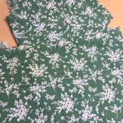 Floral viscose fabric green bougainvillea for dresses blouses skirts soft drapey | 150 cm