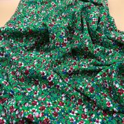 Green lily valley floral viscose fabric for dresses blouses skirts soft drapey | 150 cm