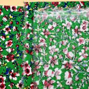 Green lily valley floral viscose fabric for dresses blouses skirts soft drapey | 150 cm