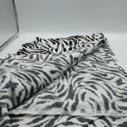 Black white zebra print cotton viscose fabric – soft lightweight sewing fabric (150 cm wide)