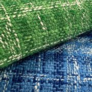 Green tweed fabric 150 cm – interfaced boucle jacket & blazer fabric by the meter, woven couture textured fabric for stylish tailored