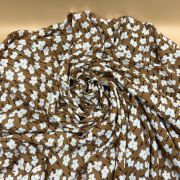 Brown daisy garden viscose fabric for dresses blouses skirts soft drapey | 150 cm