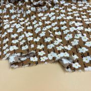 Brown daisy garden viscose fabric for dresses blouses skirts soft drapey | 150 cm