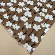 Brown daisy garden viscose fabric for dresses blouses skirts soft drapey | 150 cm