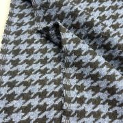 Houndstooth wool blend fabric, olive gray pattern material for coats, jackets, dresses | 150 cm