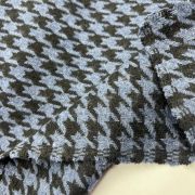 Houndstooth wool blend fabric, olive gray pattern material for coats, jackets, dresses | 150 cm