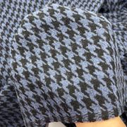 Houndstooth wool blend fabric, olive gray pattern material for coats, jackets, dresses | 150 cm