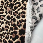 Leopard viscose fabric, soft drapey printed sewing material for dresses, 150 cm wide