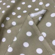 Beige polka dot viscose fabric by the yard, soft lightweight dress material | 150 cm wide