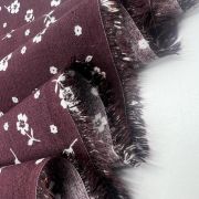 Viscose floral fabric by the yard – burgundy soft drapey material for dresses| 150 cm width