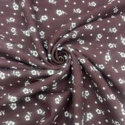 Viscose floral fabric by the yard – burgundy soft drapey material for dresses| 150 cm width