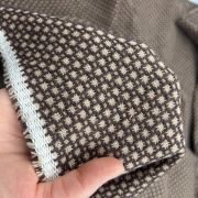 Brown beige woven tweed fabric, thick winter weight for jackets, coats & blazers, stylish upholstery textile, 150 cm