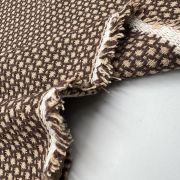 Brown beige woven tweed fabric, thick winter weight for jackets, coats & blazers, stylish upholstery textile, 150 cm