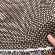 Brown beige woven tweed fabric, thick winter weight for jackets, coats & blazers, stylish upholstery textile, 150 cm