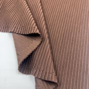 Brown ribbed fabric – soft stretch corded knit for dresses, tops & loungewear
