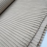 Ribbed fabric cream beige – soft stretch material for tops, dresses & loungewear | 150 cm