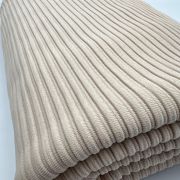 Ribbed fabric cream beige – soft stretch material for tops, dresses & loungewear | 150 cm