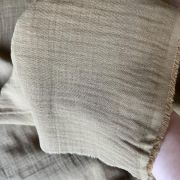 Cotton muslin fabric cream – 100% natural soft breathable double gauze for baby, swaddles, dresses & blankets | 150 cm