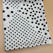 Black polka dot satin fabric – smooth drapey white material for dresses | 150 cm width