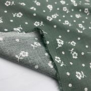 Green floral viscose fabric by the yard – soft drapey lightweight fabric | 150 cm wide