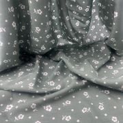 Green floral viscose fabric by the yard – soft drapey lightweight fabric | 150 cm wide