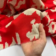 Red viscose fabric – soft drapey breathable abstract print for dresses, blouses & skirts | 150 cm / 59 inches