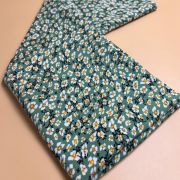 Green floral cotton viscose fabric for dresses, blouses, skirts | soft, drapey, breathable summer fabric
