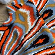 Vintage 70s zig zag fabric – colorful retro dress material by yard