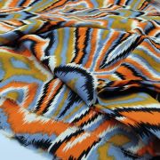 Vintage 70s zig zag fabric – colorful retro dress material by yard