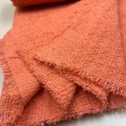 Orange boucle tweed – classic wool coat & dress sewing textile by the yard